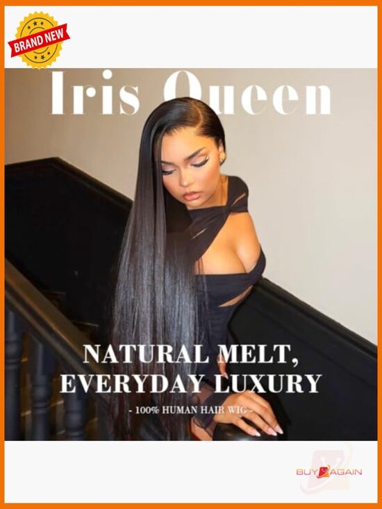 30 Inch Straight Lace Front Wig HD Transparent Lace 180 Density Pre Plucked main image 6